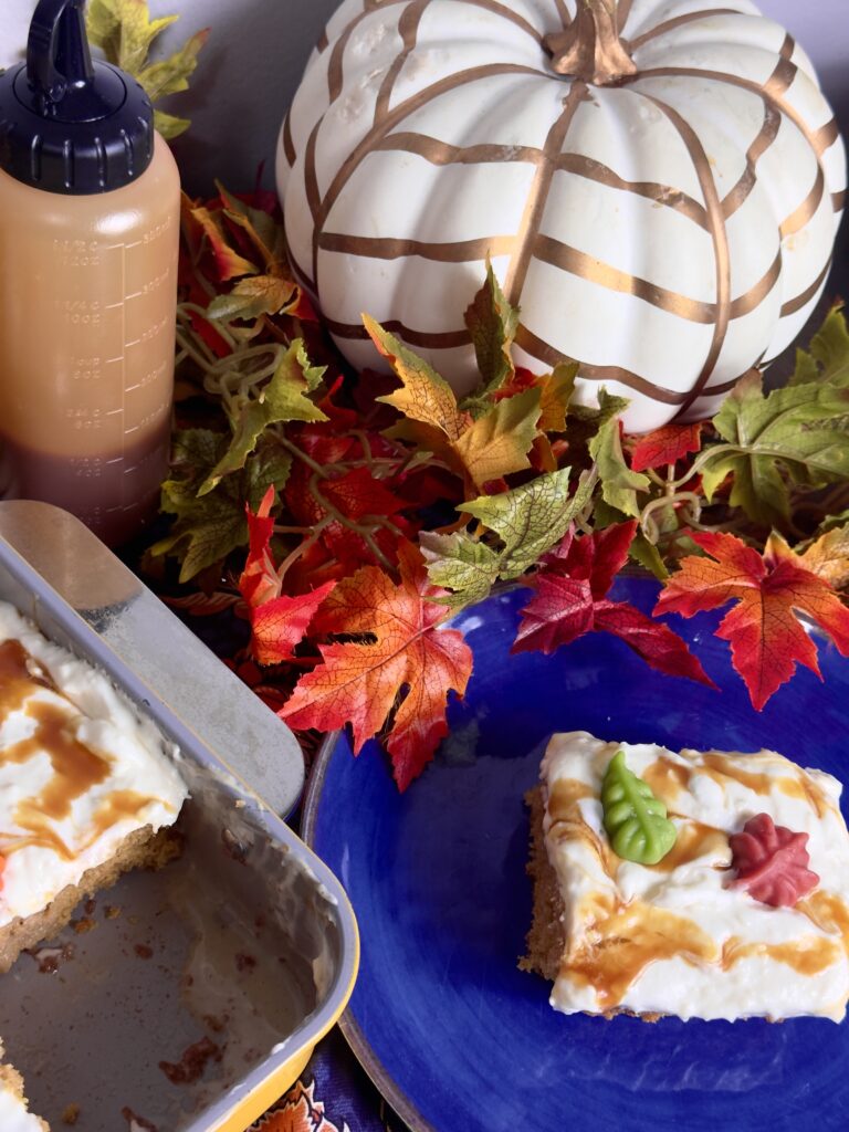 Fall Sweet Potato Poke Cake